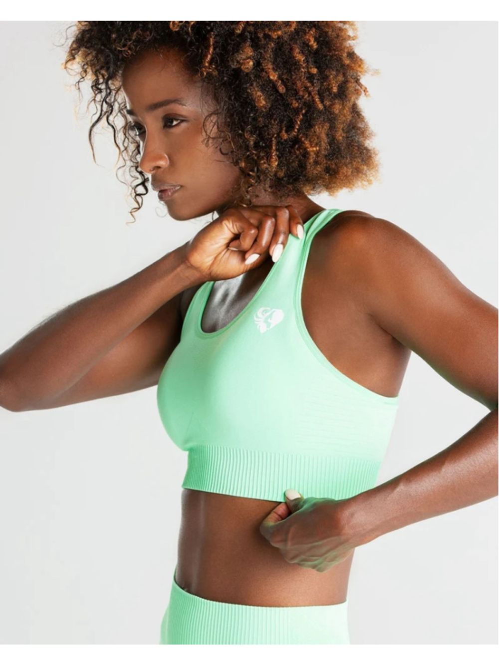 Women’s Best Power Seamless Sports Bra Size S Green Ash
